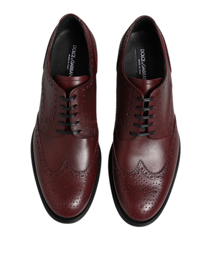Dolce & Gabbana Men's Leather Derby Lace-Up Shoes - Brown