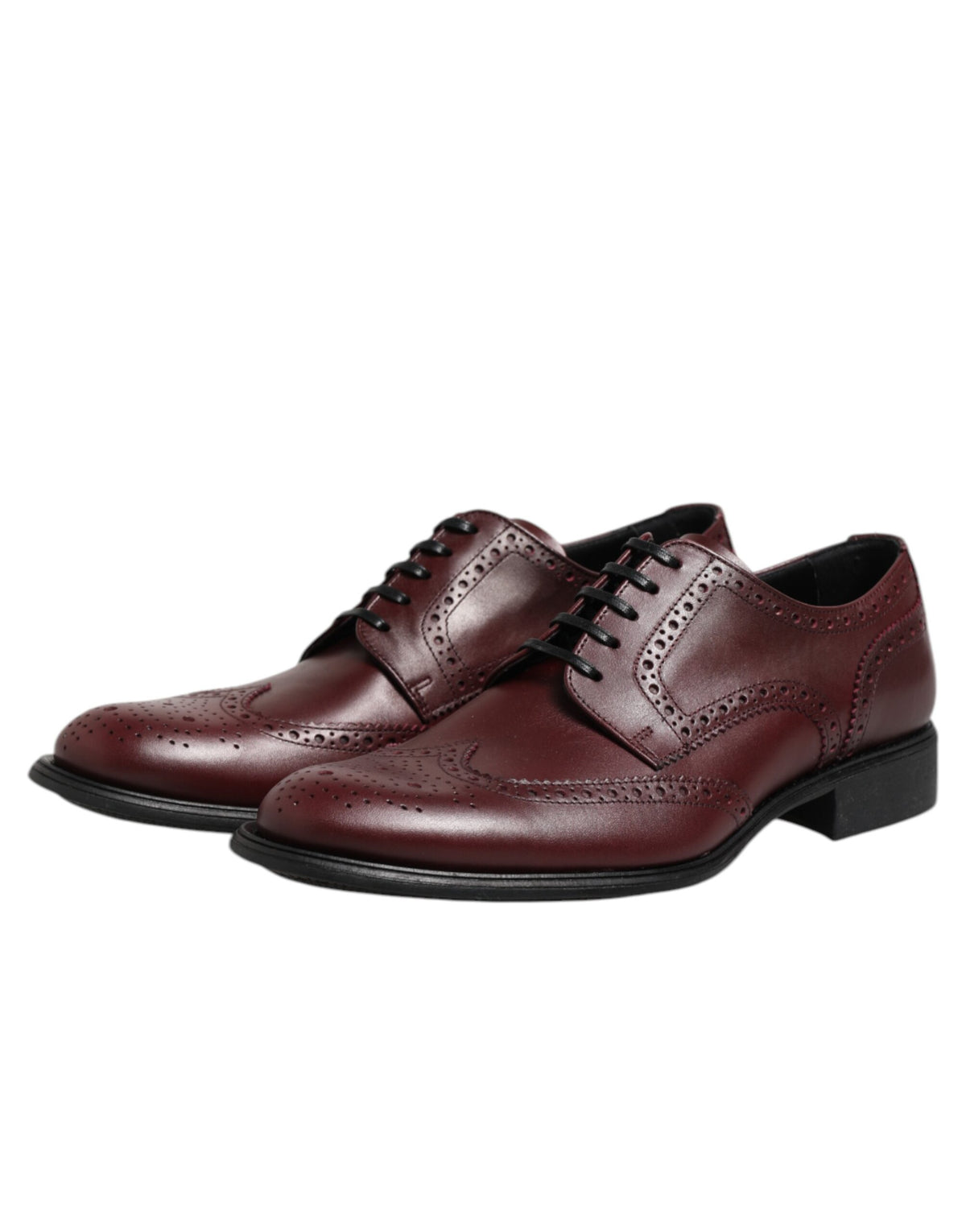 Dolce & Gabbana Men's Leather Derby Lace-Up Shoes - Brown