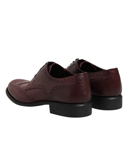 Dolce & Gabbana Men's Leather Derby Lace-Up Shoes - Brown