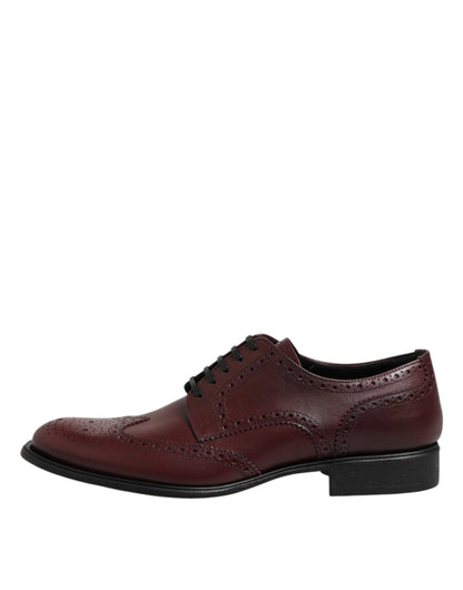 Dolce & Gabbana Men's Leather Derby Lace-Up Shoes - Brown
