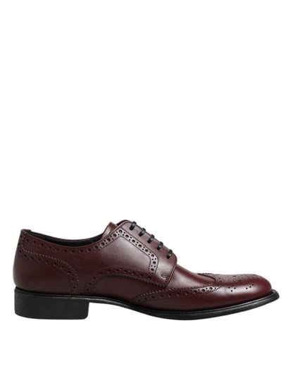 Dolce & Gabbana Men's Leather Derby Lace-Up Shoes - Brown