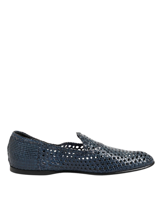 Dolce & Gabbana Men's Leather Loafer Slip-On Shoes - Blue