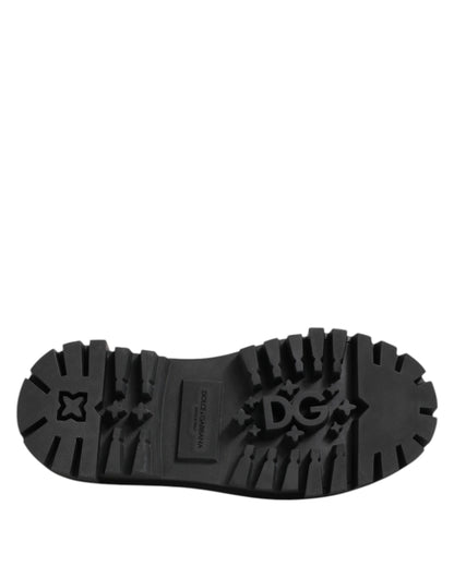 Dolce & Gabbana Men's Calf Leather & Patent Derby Lace-Up Shoes - Black