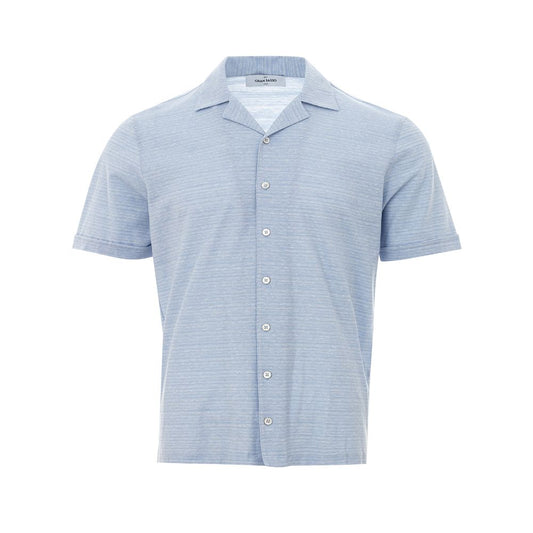Gran Sasso Blue Linen And Cotton Shirt