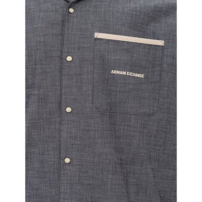 Armani Exchange Blue Cotton Shirt
