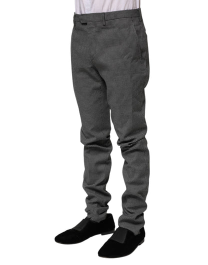 BENCIVENGA Black White Checkered Tapered Dress Pants