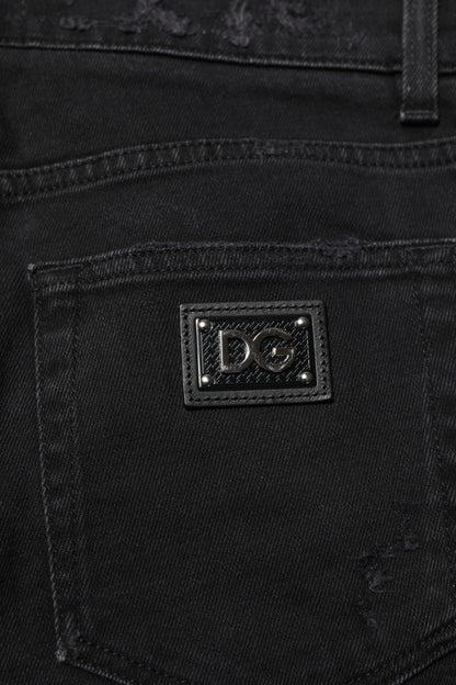 Dolce & Gabbana Black Cotton Skinny Men Denim Jeans