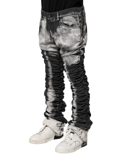 Dolce & Gabbana Black Tie Dye Straight Denim Jeans