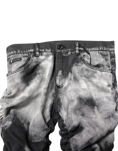 Dolce & Gabbana Black Tie Dye Straight Denim Jeans