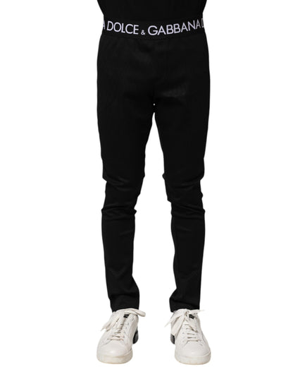 Dolce & Gabbana Black Nylon Skinny Men Jogger Pants