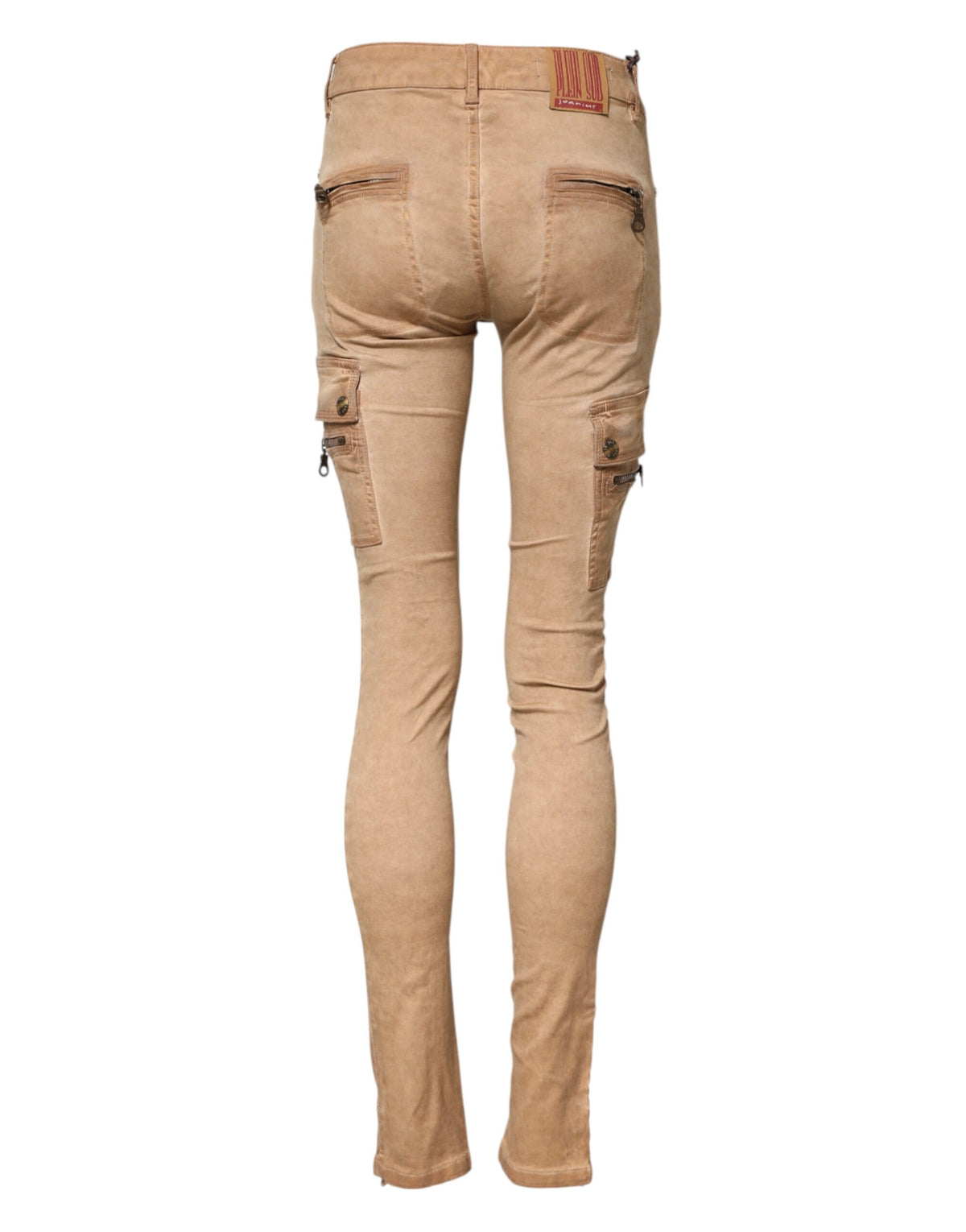 PLEIN SUD Women's Skinny Mid Rise Stretch Denim Cotton Jeans - Brown