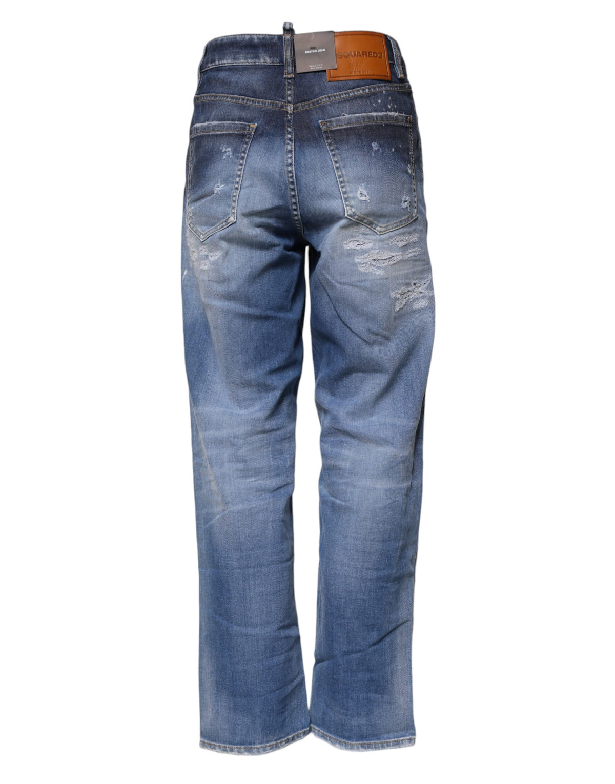Dsquared² Women's Straight Mid Rise Stretch Denim Cotton Jeans - Blue