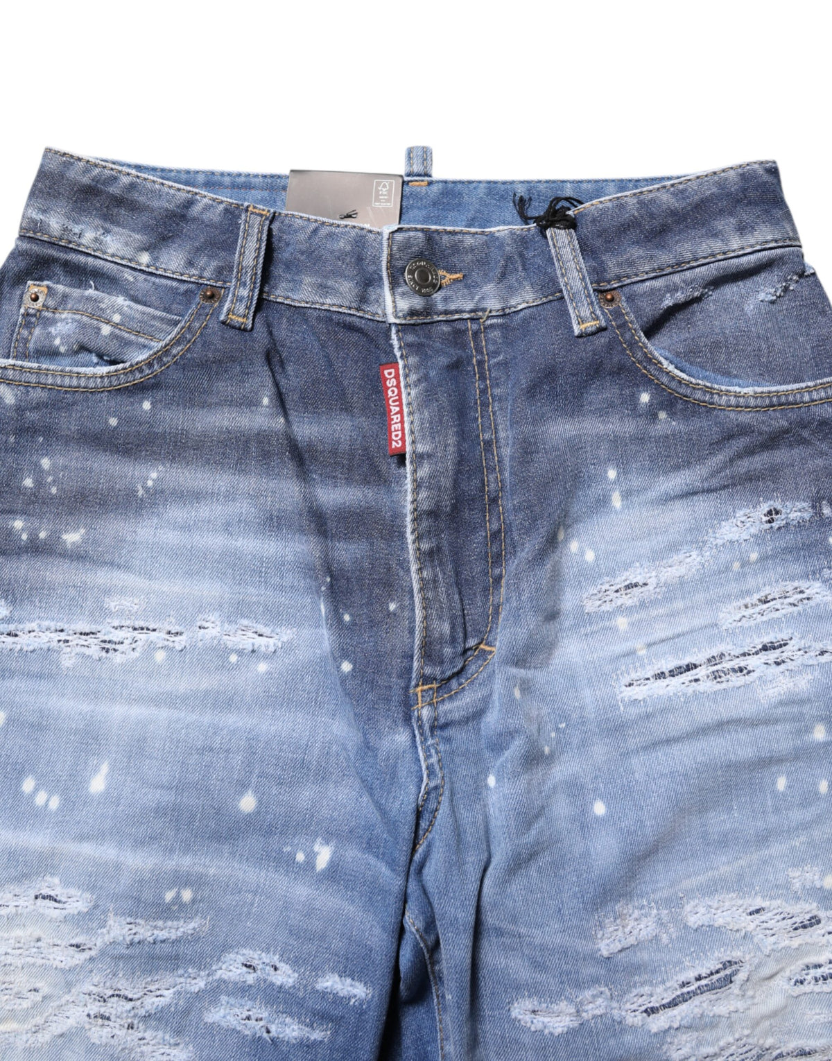 Dsquared² Women's Straight Mid Rise Stretch Denim Cotton Jeans - Blue