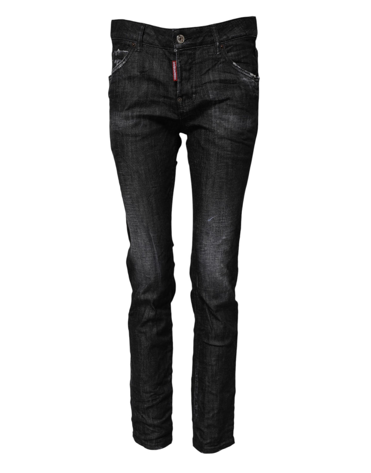 Dsquared² 9 To 5 Women's Skinny Mid Rise Stretch Denim Cotton Jeans - Black