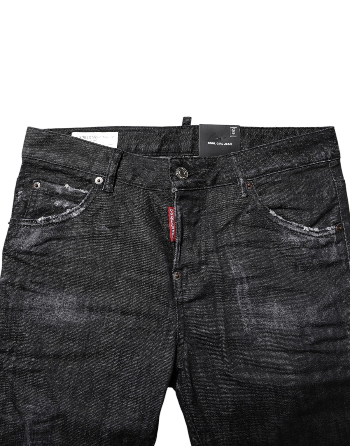 Dsquared² 9 To 5 Women's Skinny Mid Rise Stretch Denim Cotton Jeans - Black
