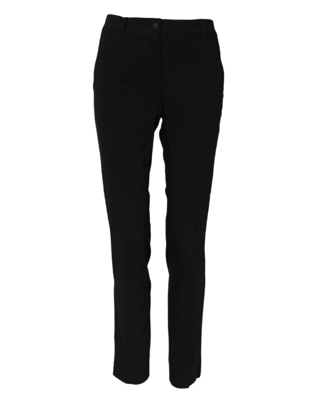 Dolce & Gabbana Women's Tapered Leg Regular Fit Mid Rise Silk Wool & Elastane Jeans - Black