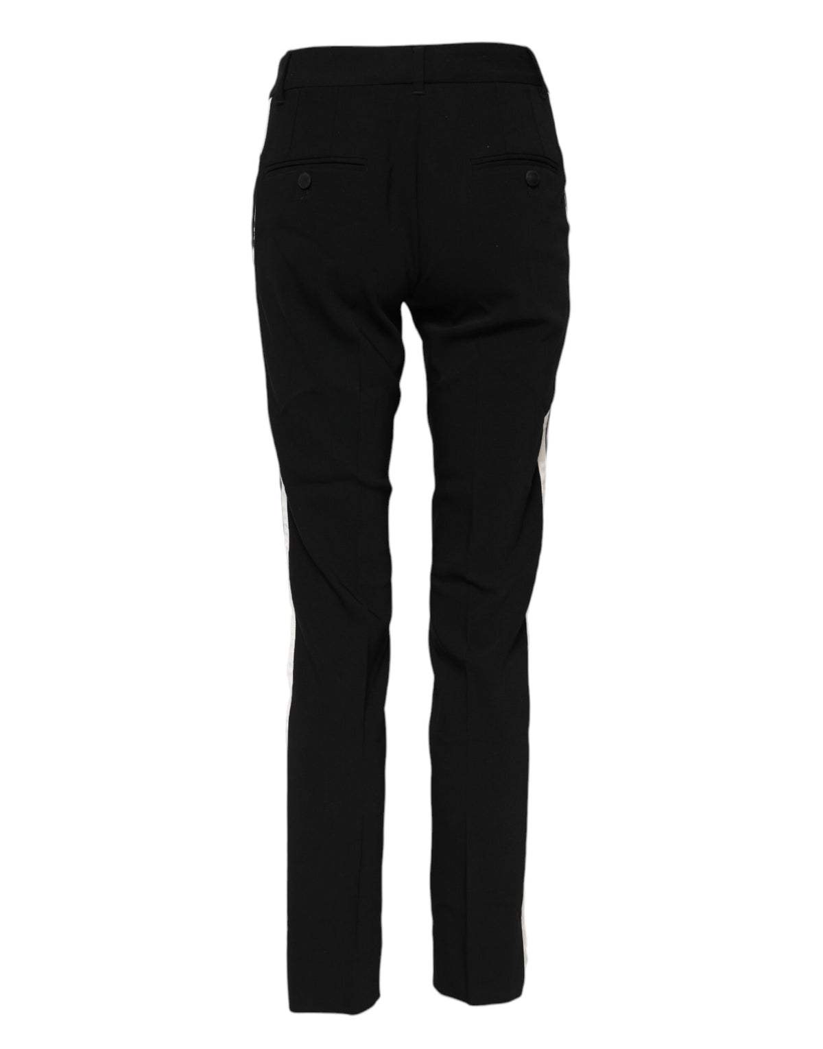 Dolce & Gabbana Women's Tapered Leg Regular Fit Mid Rise Silk Wool & Elastane Jeans - Black