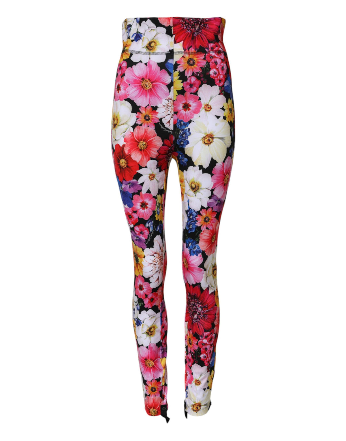 Dolce & Gabbana Women's Regular Fit Leggings High Rise Polyester & Nylon - Multicolor Floral Print