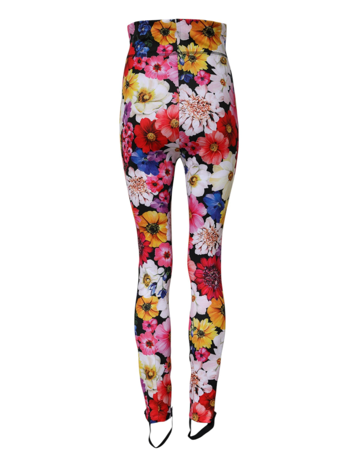 Dolce & Gabbana Women's Regular Fit Leggings High Rise Polyester & Nylon - Multicolor Floral Print