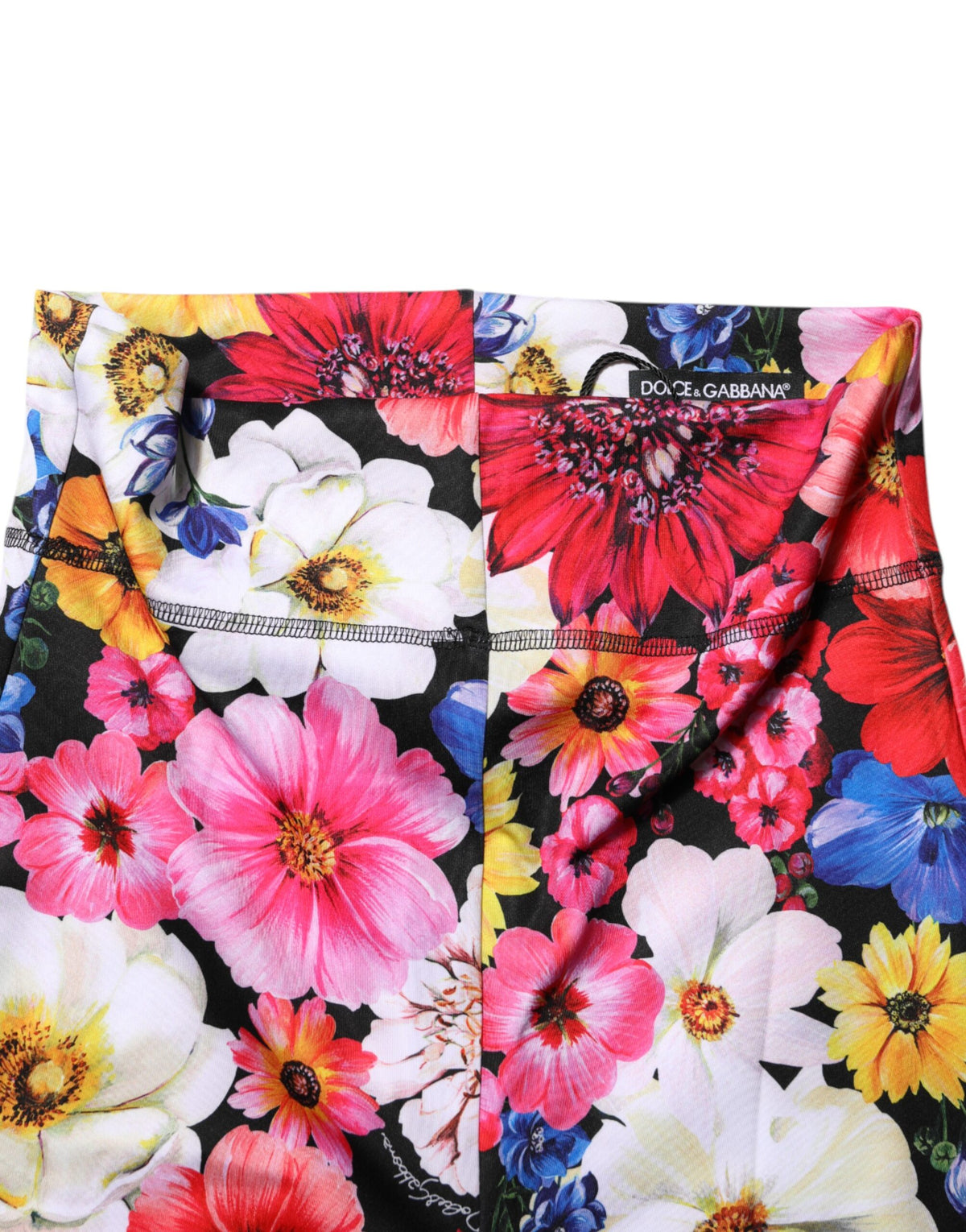 Dolce & Gabbana Women's Regular Fit Leggings High Rise Polyester & Nylon - Multicolor Floral Print
