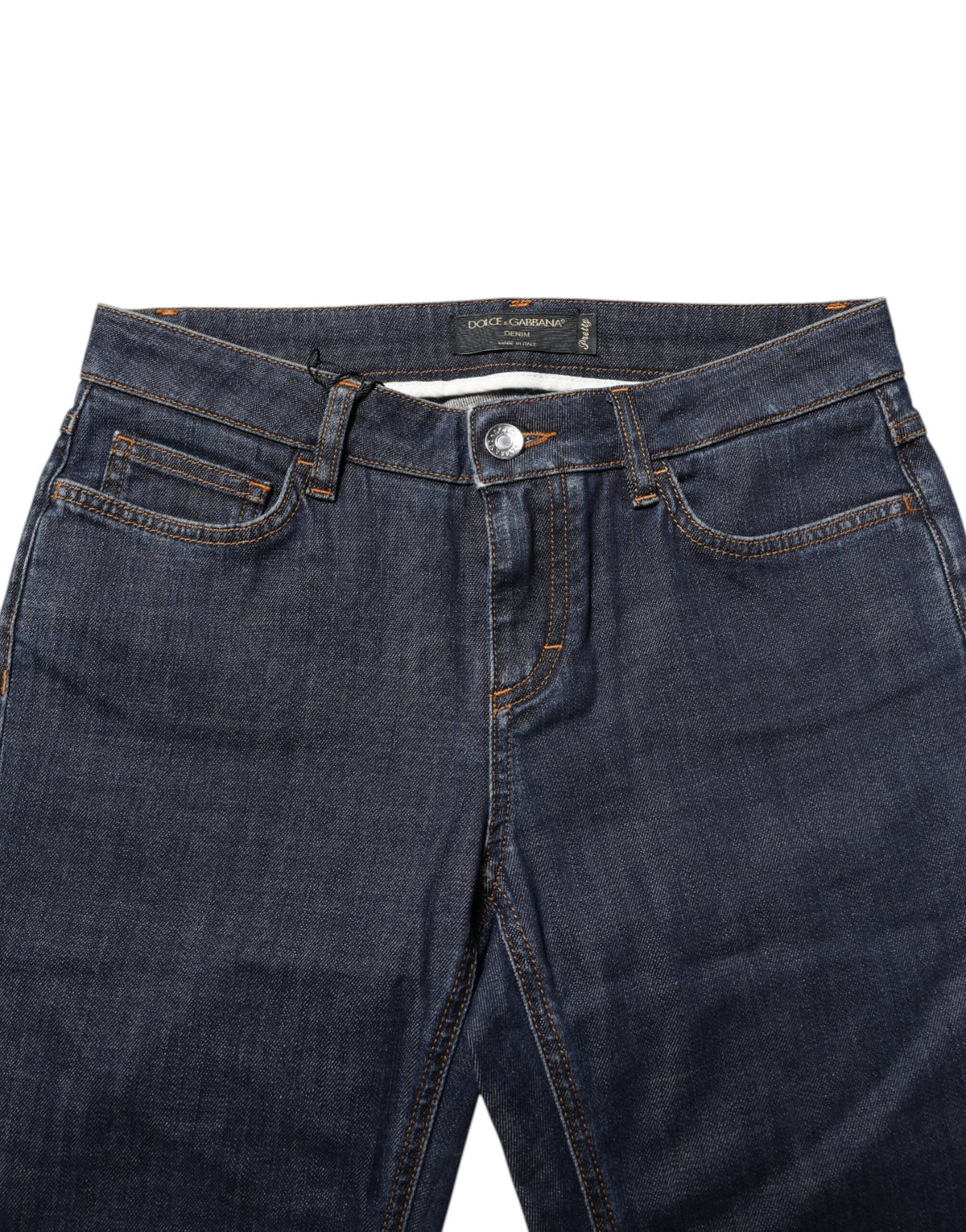 Dolce & Gabbana Women's Skinny Regular Fit Mid Rise Stretch Denim Cotton Jeans - Dark Blue