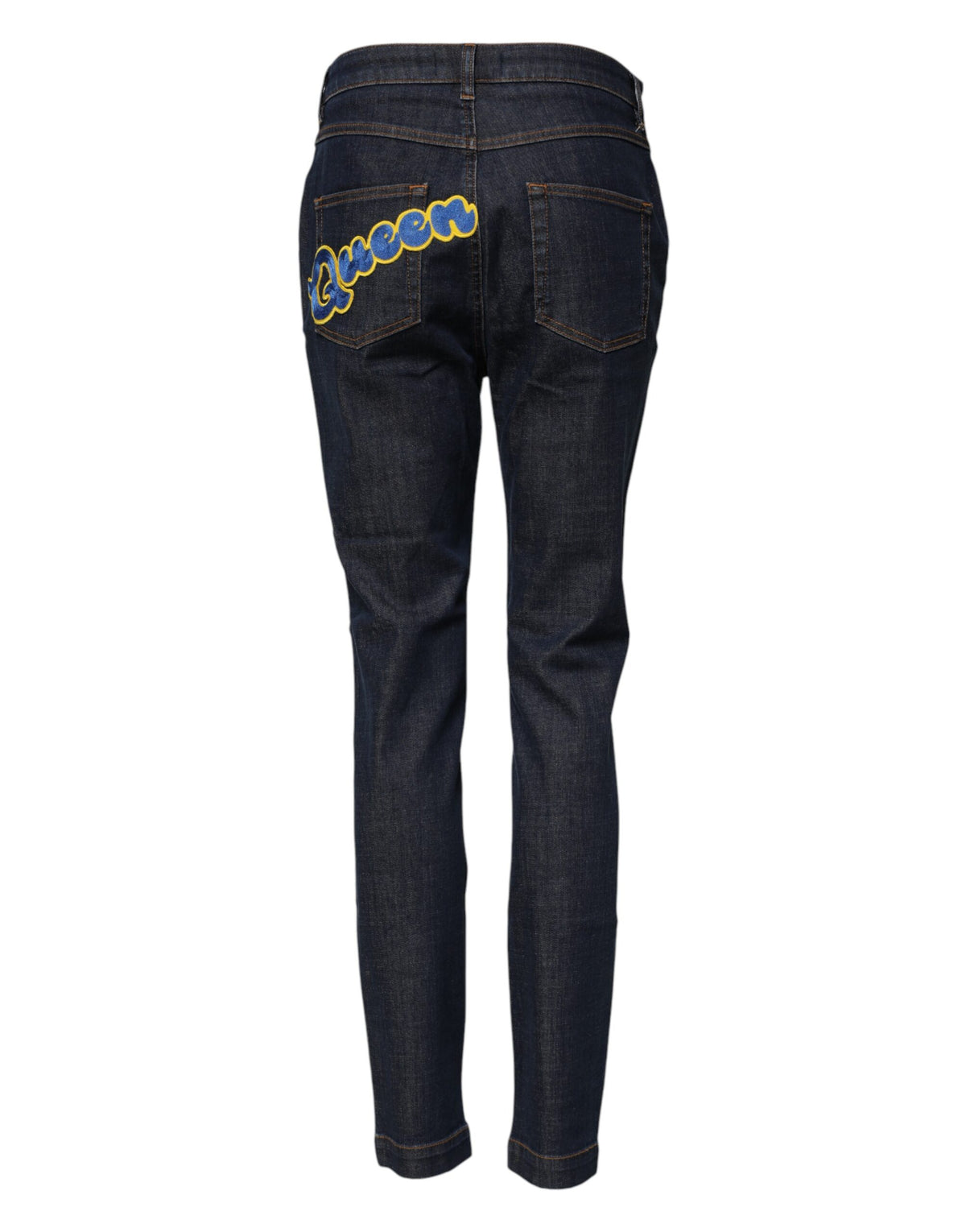 Dolce & Gabbana Audrey Women's Skinny Regular Fit Mid Rise Stretch Denim Cotton Jeans - Dark Blue