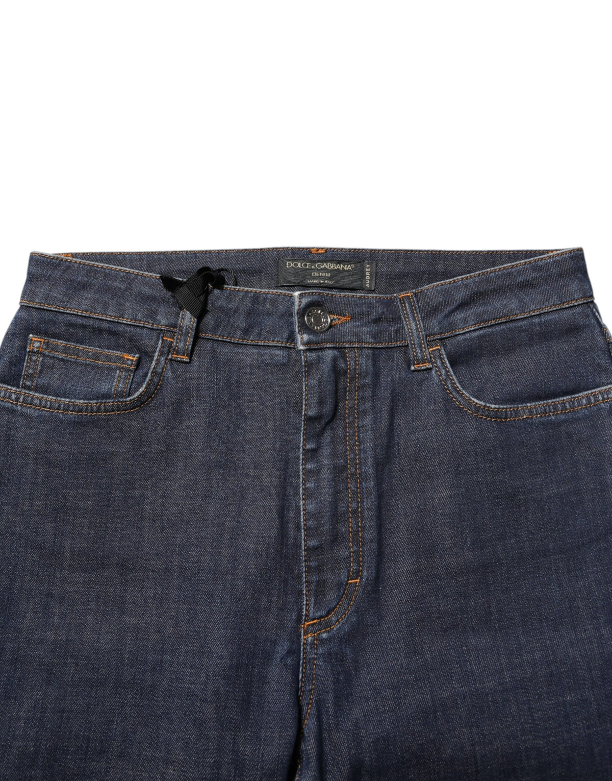 Dolce & Gabbana Audrey Women's Skinny Regular Fit Mid Rise Stretch Denim Cotton Jeans - Dark Blue