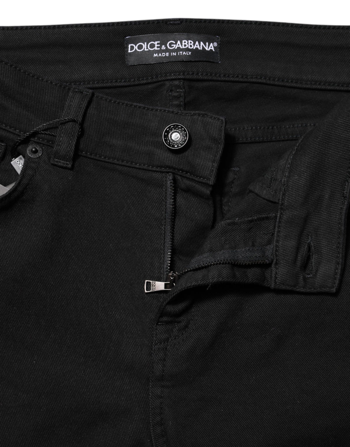 Dolce & Gabbana Women's Skinny Regular Fit Mid Rise Stretch Denim Cotton Jeans - Black