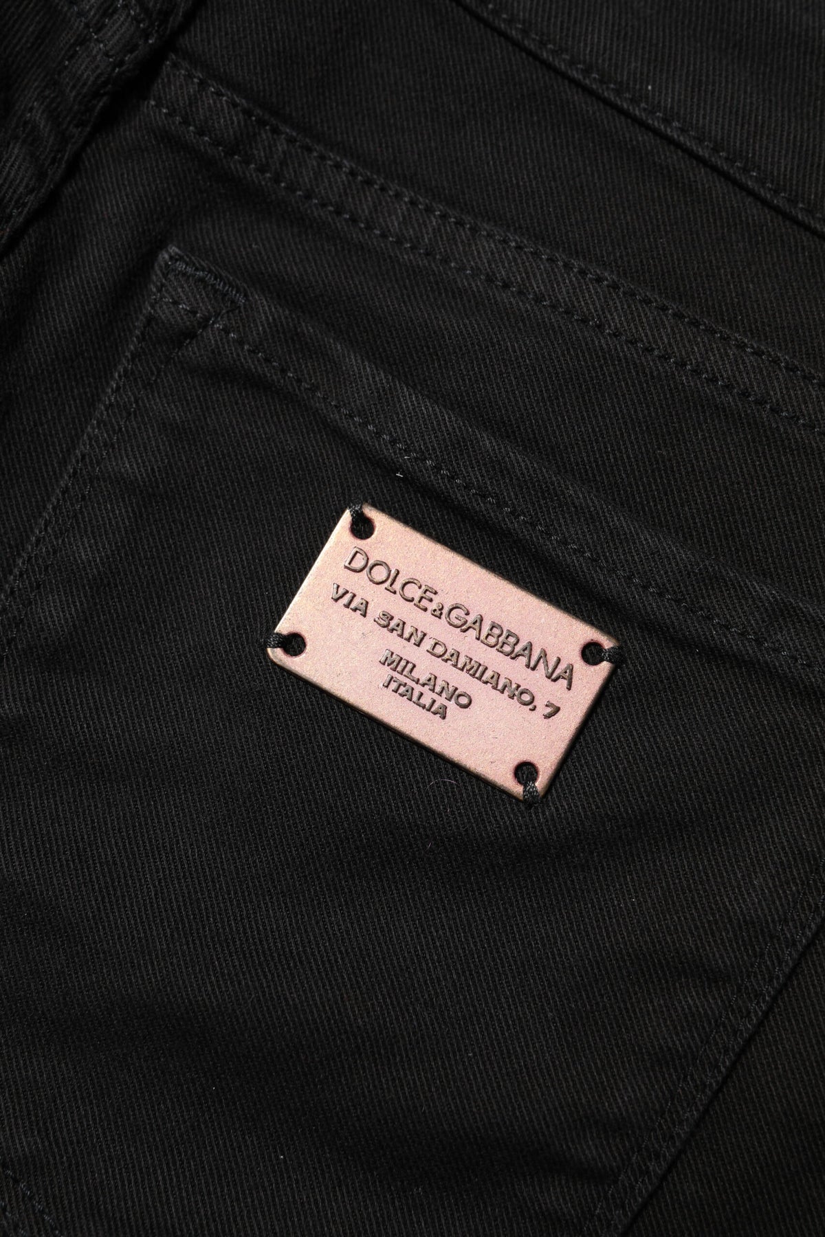 Dolce & Gabbana Women's Skinny Regular Fit Mid Rise Stretch Denim Cotton Jeans - Black