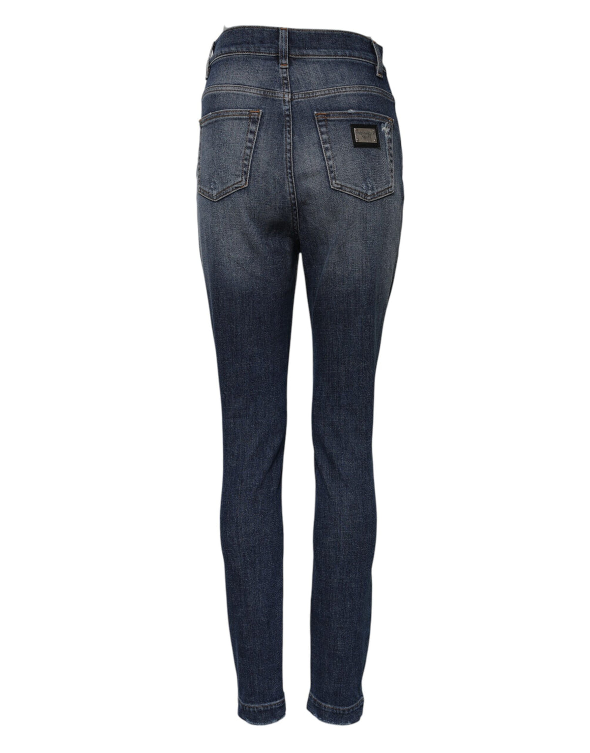 Dolce & Gabbana Women's Skinny Regular Fit High Rise Stretch Denim Cotton Jeans - Blue