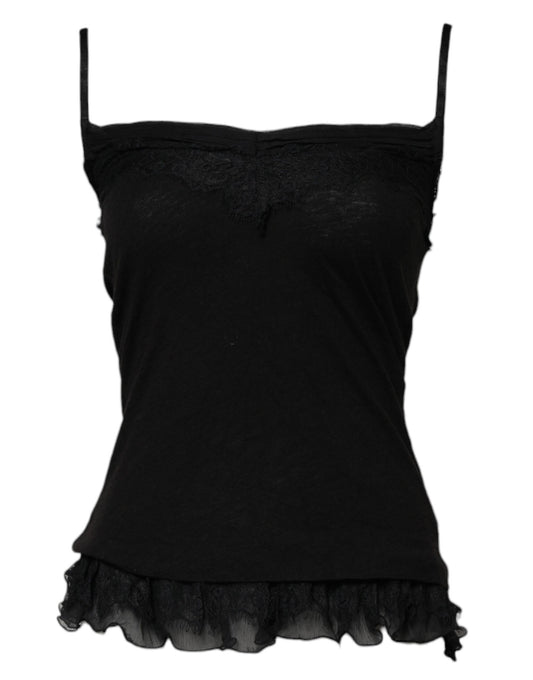 Scervino Street Women's Square Neck Wool Tank Top - Black