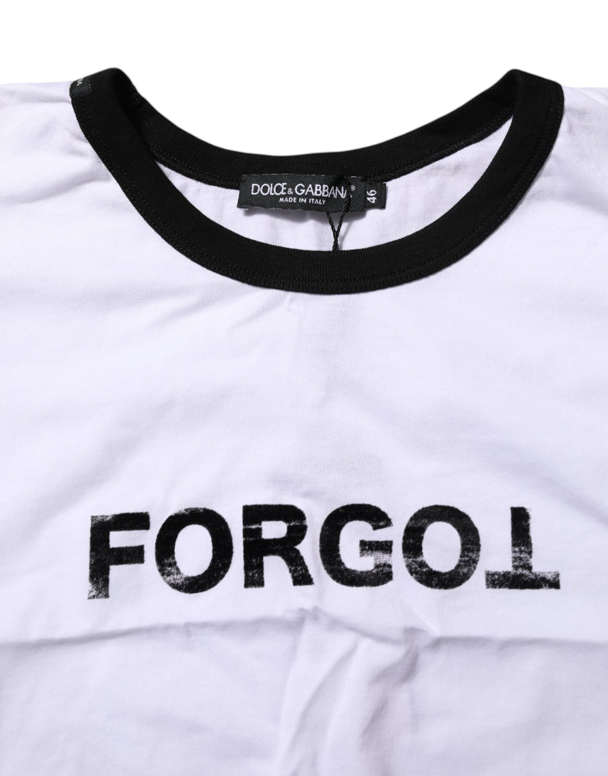 Dolce & Gabbana Women's Crop Top Cropped Short-Sleeve Crew Neck Cotton T-Shirt - White Print