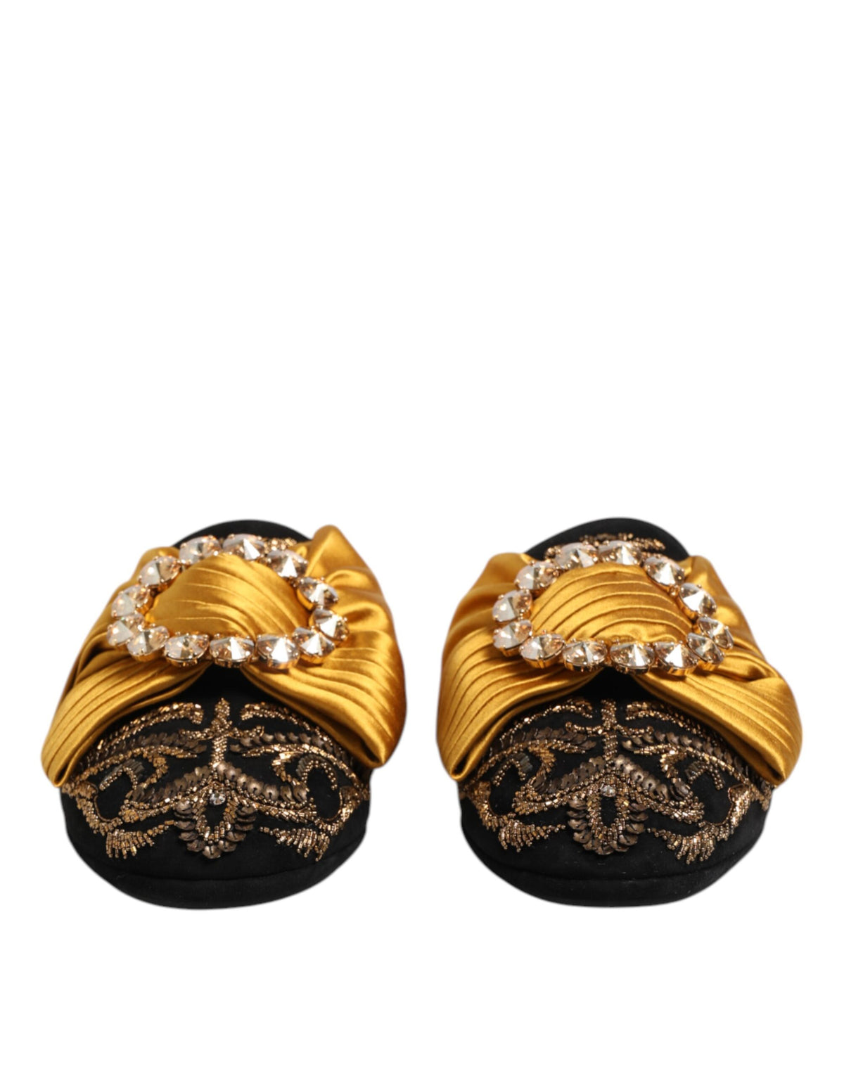 Dolce & Gabbana Women's Cotton Leather Silk & Viscose Flat Sandals - Multicolor