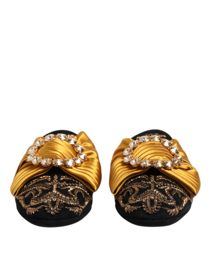 Dolce & Gabbana Women's Cotton Leather Silk & Viscose Flat Sandals - Multicolor