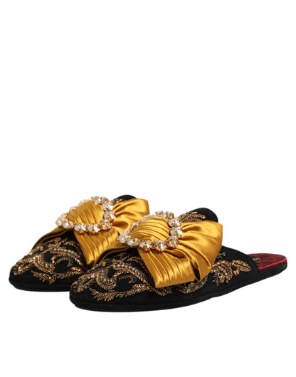 Dolce & Gabbana Women's Cotton Leather Silk & Viscose Flat Sandals - Multicolor