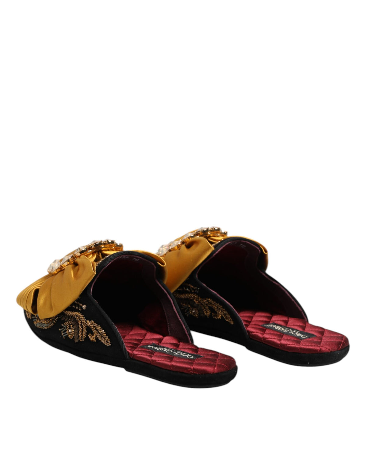 Dolce & Gabbana Women's Cotton Leather Silk & Viscose Flat Sandals - Multicolor
