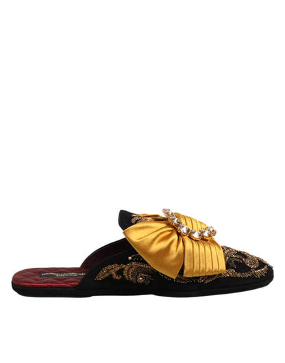 Dolce & Gabbana Women's Cotton Leather Silk & Viscose Flat Sandals - Multicolor