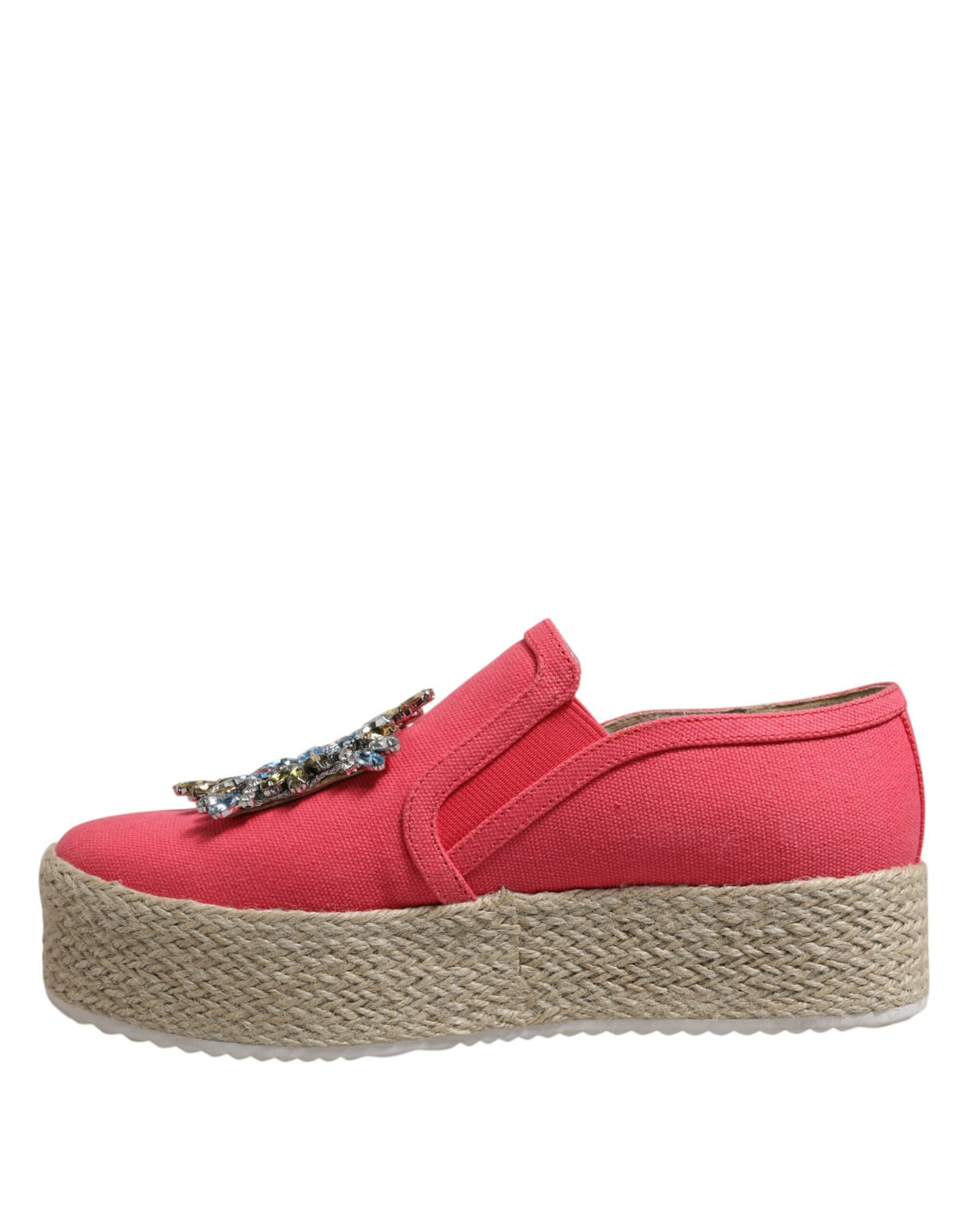 Twinset Women's Canvas Leather & Crystal Heels - Pink