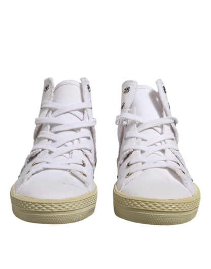 Maison Margiela Women's Mid Top Leather & Canvas Sneakers - White