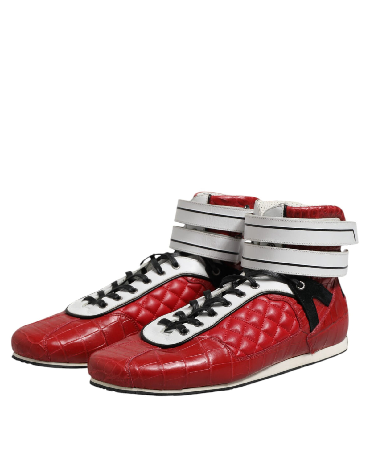 Dolce & Gabbana Men's Fashion Leather & Rubber Sneakers - Red