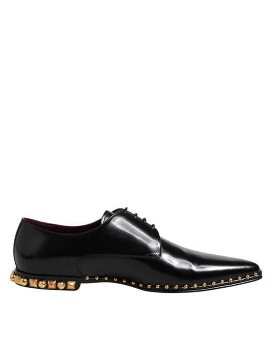 Dolce & Gabbana Men's Calfskin Leather Derby Lace-Up Shoes - Black