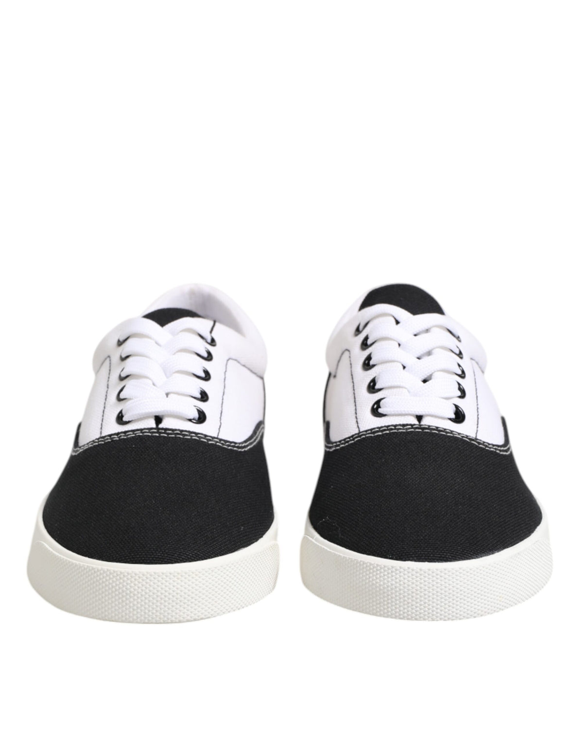 Dolce & Gabbana Men's Low Top Cotton Canvas Sneakers - Black White