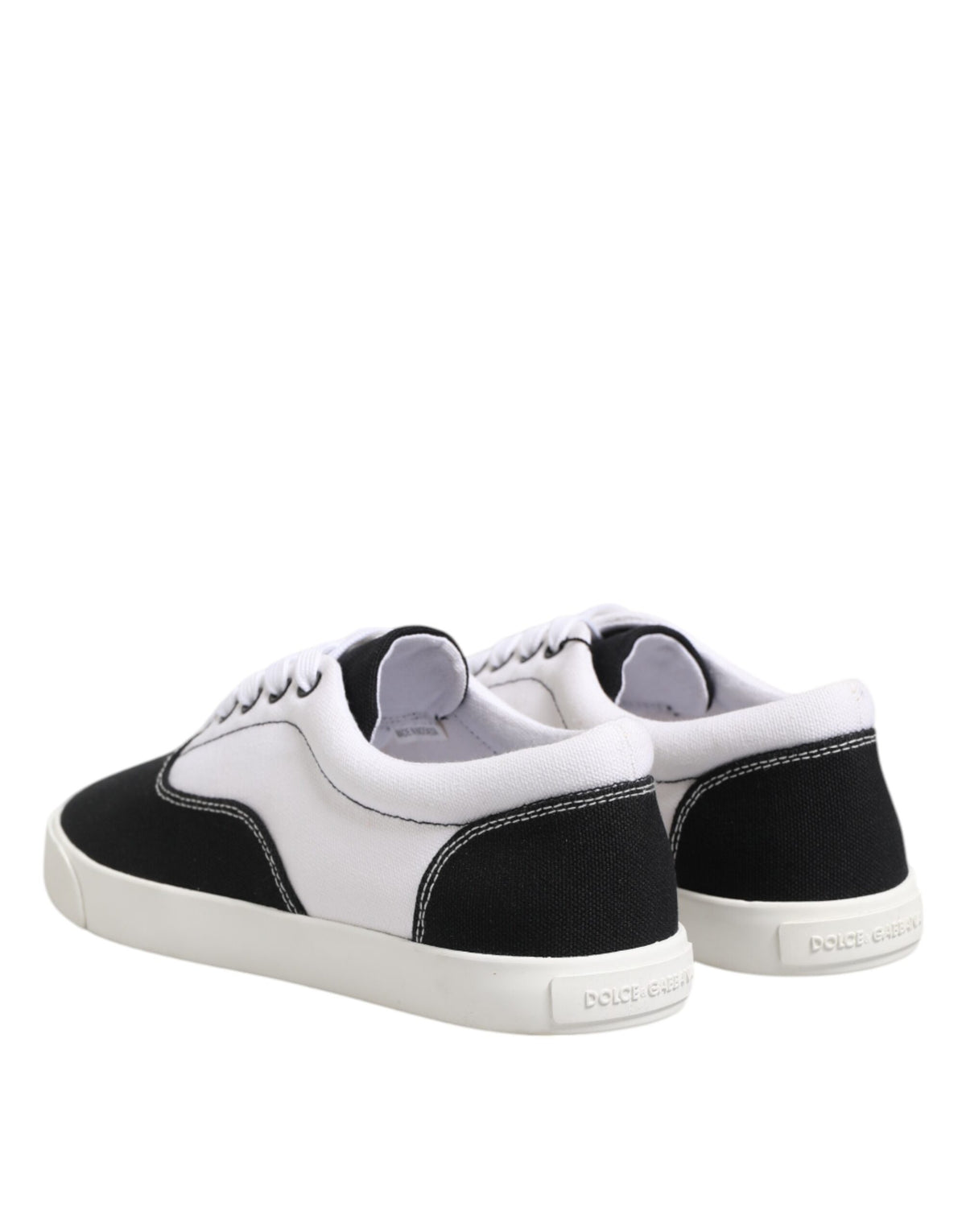 Dolce & Gabbana Men's Low Top Cotton Canvas Sneakers - Black White