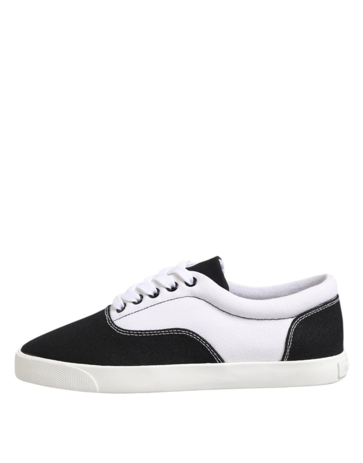 Dolce & Gabbana Men's Low Top Cotton Canvas Sneakers - Black White