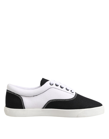 Dolce & Gabbana Men's Low Top Cotton Canvas Sneakers - Black White
