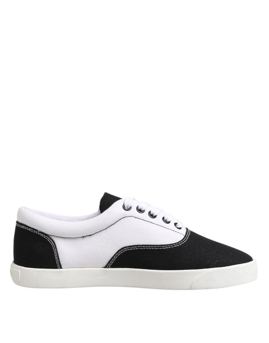 Dolce & Gabbana Men's Low Top Cotton Canvas Sneakers - Black White
