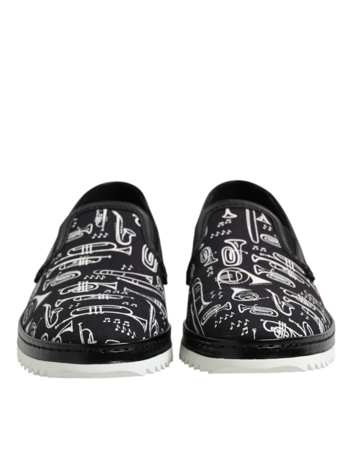 Dolce & Gabbana Men's Cotton & Leather Loafer Slip-On Shoes - Black