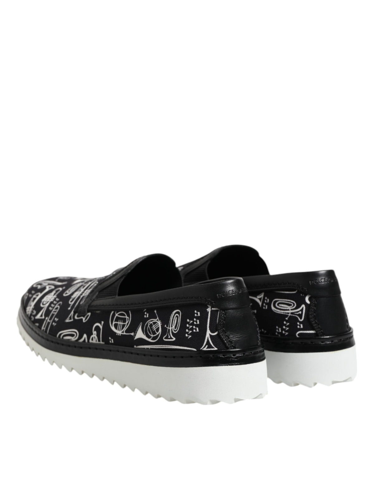 Dolce & Gabbana Men's Cotton & Leather Loafer Slip-On Shoes - Black