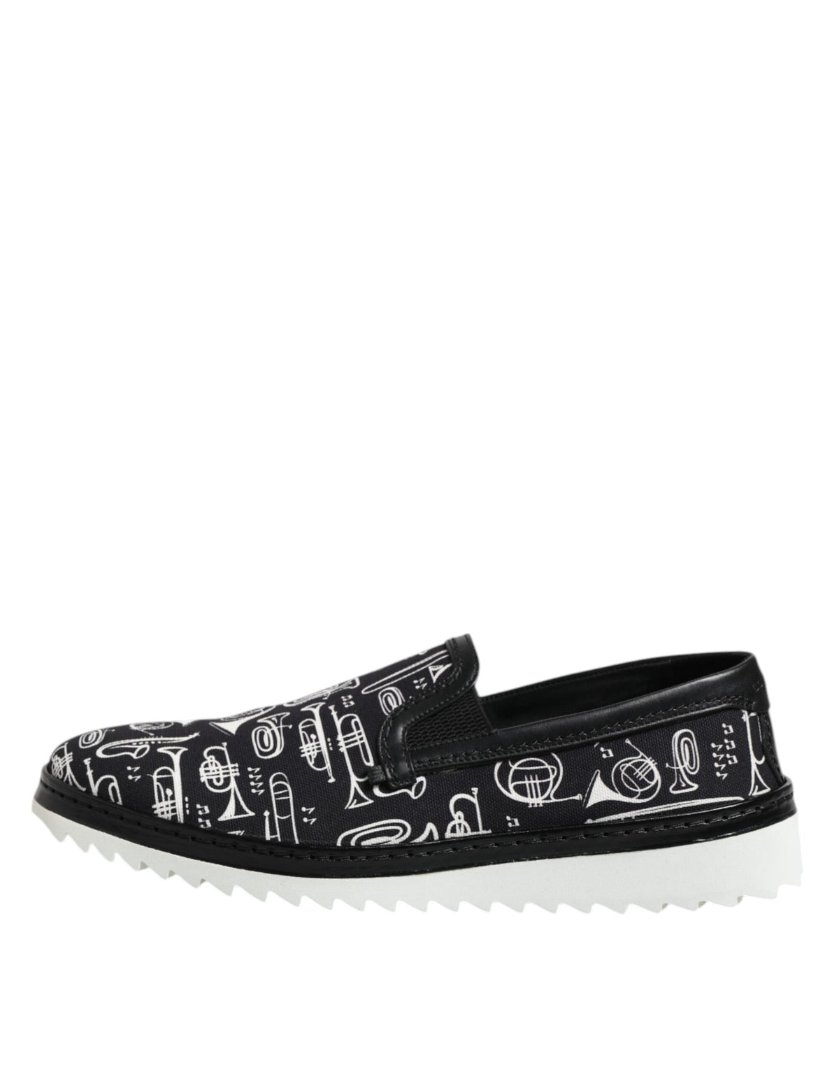 Dolce & Gabbana Men's Cotton & Leather Loafer Slip-On Shoes - Black