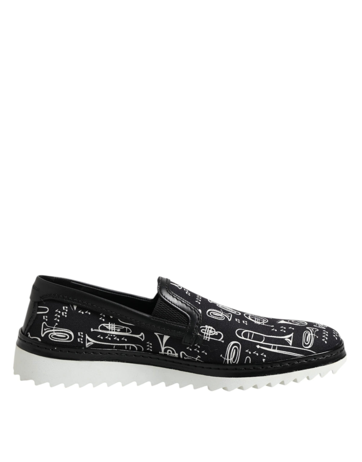 Dolce & Gabbana Men's Cotton & Leather Loafer Slip-On Shoes - Black